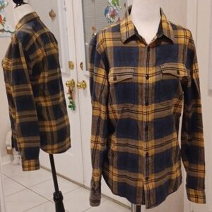 4/$40 Green & Yellow Plaid Botton-Down Shirt - Size Small